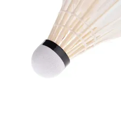 Badmintonshuttle - witte ganzenveer - met opbergkoker - 6-12 stuksBadminton