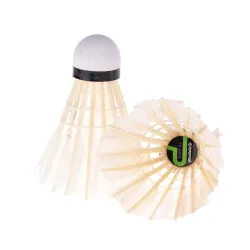 Badmintonshuttle - witte ganzenveer - met opbergkoker - 6-12 stuksBadminton