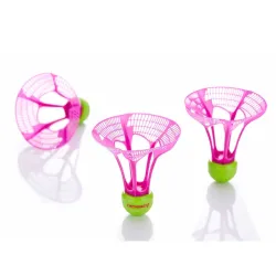 Kawasaki - Badminton-Federball - Kunststoff-Nylonkugel - Windwiderstand - mit Aufbewahrungsdose - 3 - 9 Stück