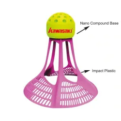 Kawasaki - badminton shuttlecock - plastic nylon ball - wind resistance - with a storage can - 3 - 9 pieces