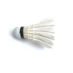 Badminton shuttlecocks - white / black goose feather - 6 - 12 pieces