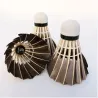 Badminton shuttlecock - white / black goose feather - 6pcs / 12pcs