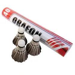Badminton Federbälle - weiße / schwarze Gänsefeder - 6 - 12 Stück