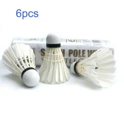 Badminton shuttlecocks - white / black goose feather - 6 - 12 pieces
