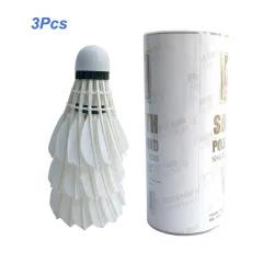 Badminton shuttlecock - white goose feather - 3pcs / 6pcs