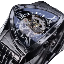 Orologio automatico a triangolo - quadrante scheletrato - impermeabile - acciaio inossidabile
