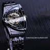 Automatyczny zegarek trójkątny - tarcza szkieletowa - wodoodporny - stal nierdzewnaZegarki
