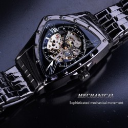 Automatic triangle watch - skeleton dial - waterproof - stainless steel