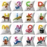Kissenbezug - einseitig - Englisches Alphabet mit Tieren - 45 * 45cm