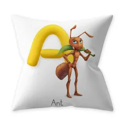 Kissenbezug - einseitig - Englisches Alphabet mit Tieren - 45 * 45cm