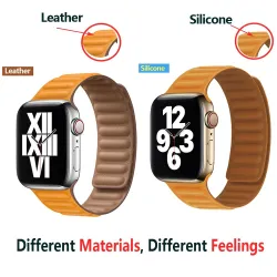 Apple Watch - silikonowy / skórzany pasek magnetyczny - 38 mm - 42 mmAkcesoria