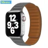 Apple watch band - silicone - leather - magnetic strap - 38mm / 40mm / 42mm / 44mm