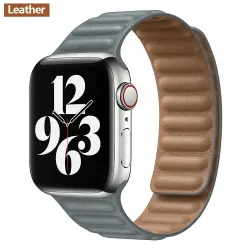 Apple watch band - silicone - leather - magnetic strap - 38mm / 40mm / 42mm / 44mm