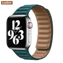 Apple watch band - silicone - leather - magnetic strap - 38mm / 40mm / 42mm / 44mm