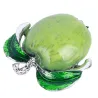 Red green apple brooch - rhinestone