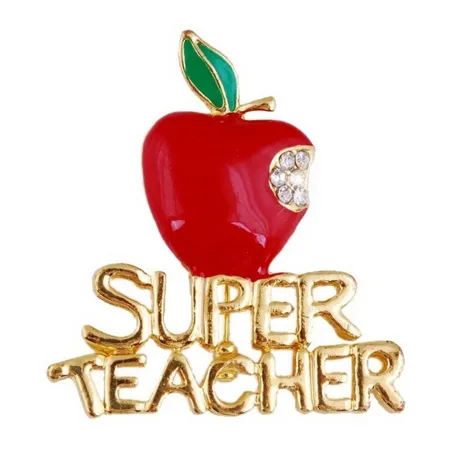 BrochesSuper teacher brooch - bitten apple - rhinestone