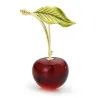 Enamel cherry brooches