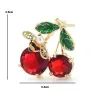 Red crystal cherry brooches