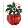 BrochesRed flower apple brooch