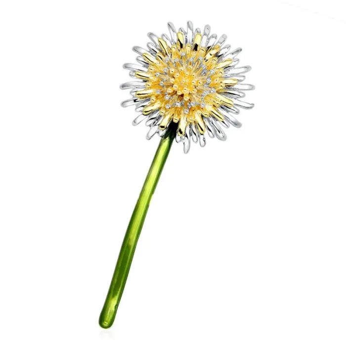 Groene paardebloembloem - brocheBroches