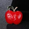 Apple with a smiling face - brooch