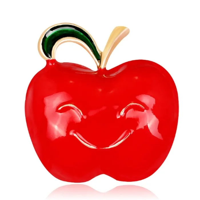 Apple with a smiling face - brooch