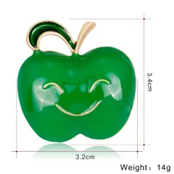 Apple with a smiling face - brooch