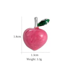 Pink apple brooch - pin