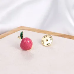 Pink apple brooch - pin