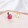 Pink apple brooch - pin
