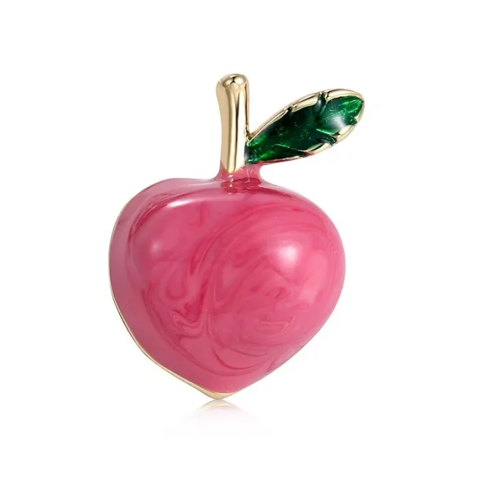 Pink apple brooch - pin