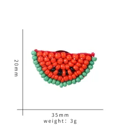Beaded watermelon - acrylic brooch