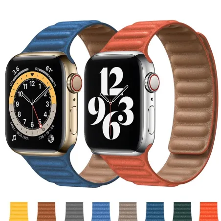 Apple Watch - Magnetarmband aus Silikon / Leder - 38 mm - 42 mm