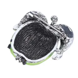 Red green apple brooch - rhinestone