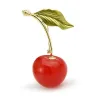 Enamel cherry brooches