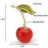 Enamel cherry brooches