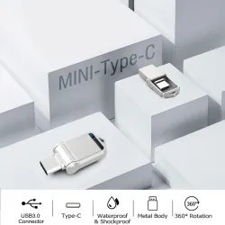 Memory stick - dual USB - 3.0 - type-C - rotatable - 32GB - 64GB - 128GB