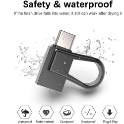 Mini pendrive - podwójny USB - 3.0 - OTG typu C - wodoodporny - obrotowy - 32GB - 64GB - 128GBPamięć USB