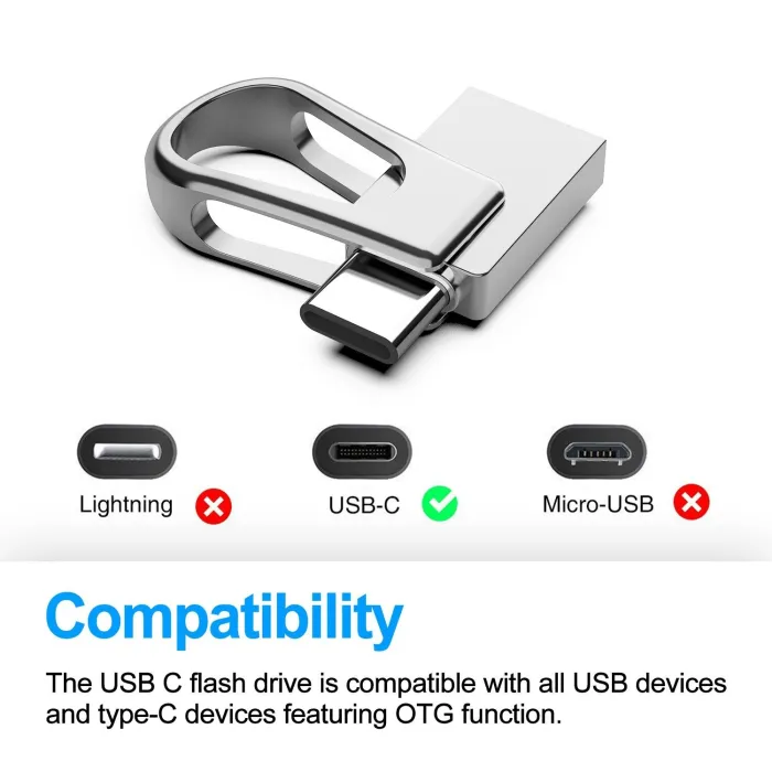 Mini-Memory Stick - Dual USB - 3.0 - OTG Typ C - wasserdicht - drehbar - 32GB - 64GB - 128GB