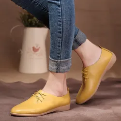 BotasLeather flats - pointed toe shoes
