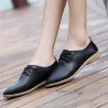 Soft moccasins - flat shoes with laces - genuine leather