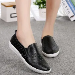 Casual loafers - slip on - with star holes