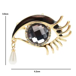 Crystal eye with a crystal waterdrop - broochBrooches