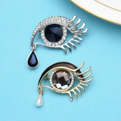 Crystal eye with a crystal waterdrop - brooch