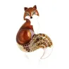 Crystal fox brooches
