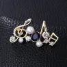 Kristallmusiknoten - elegante Brosche