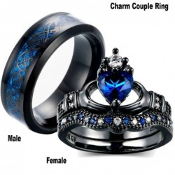 Niebieskie cyrkonie - pierścionek dla pary - dla niej / dla niegoPierścionki