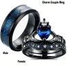 Blue zircon gems - ring for couples - for her / for him