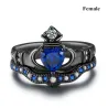 Blue zircon gems - ring for couples - for her / for him