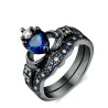 Blue zircon gems - ring for couples - for her / for him